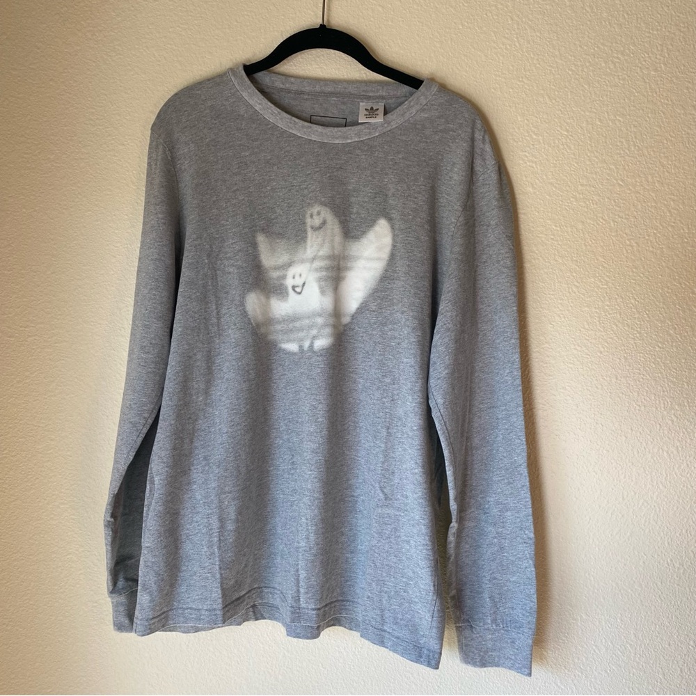 adidas Shmoo Ghost Long Sleeve Tee, Men’s Medium, Gray - Picture 2 of 8